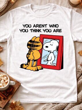 Garfield Snoopy Mirror Shirt, Funny Graphic T-Shirt Unisex